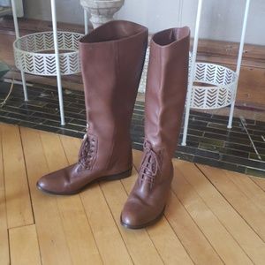 Leather tall boots